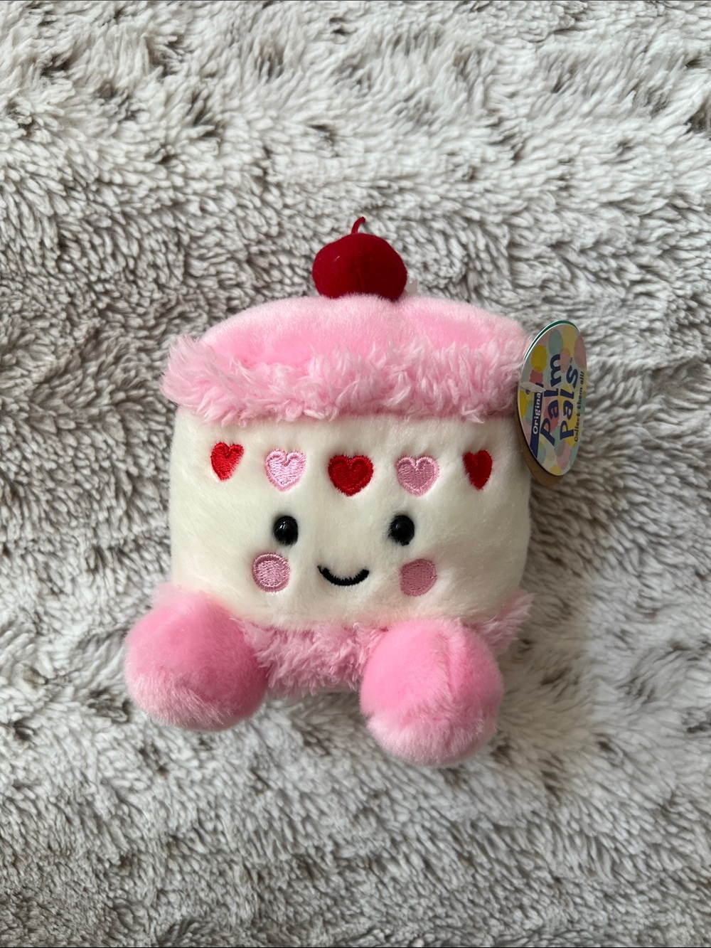 Palm Pals Pink & Cream Plush Dessert Pal with Heart Details